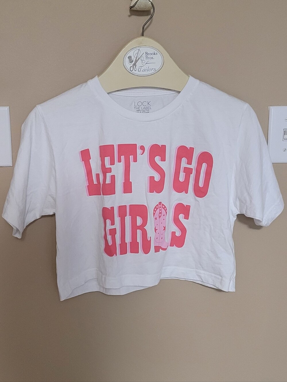 💚10 for $10💚 Bundle and save Crop Tee with Pink LET'S GO GIRLS Graphic